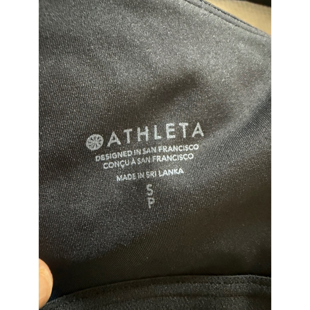 Athleta Elation Crop Tank Black Square Neck Shelf Bra Yoga Top Size Small - Picture 5 of 6